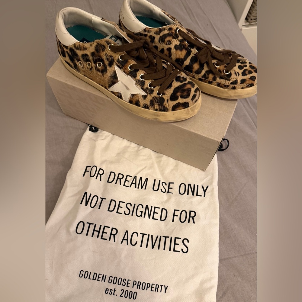 Super Star Leopard-Print Calf Hair Sneaker